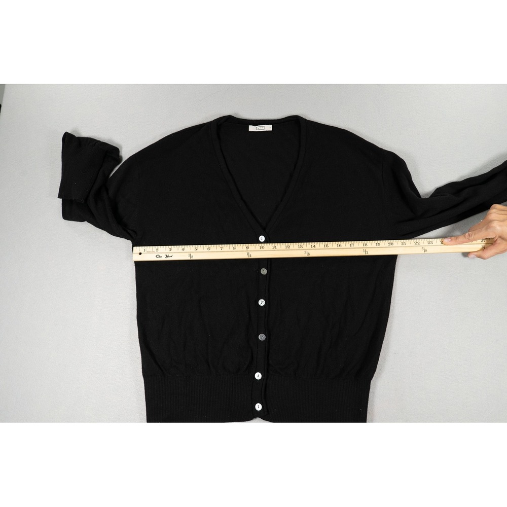 AYR Black Merino Wool Blend V-Neck Cardigan Sweater Womens Size Medium - Picture 5 of 7